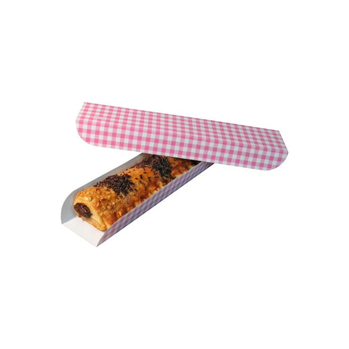 Paper Tray Waffle Opened Pink 30x6,1x3,2cm (1000 Units)