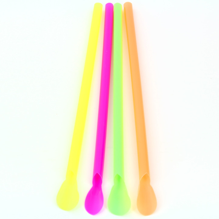 Plastic Straw Straight PS Spoon 4 colors Ø0,6cm 20cm (10000 Units)