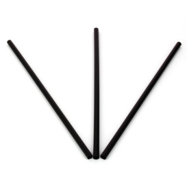 Plastic Straw for Frappé PS Straight Black Ø0,6cm 20cm 