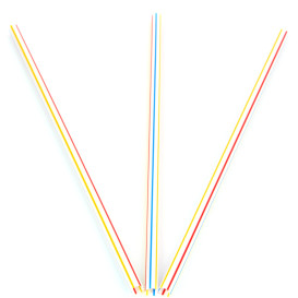 Plastic Straw for Frappé PS Straight Striped Ø0,6cm 20cm 
