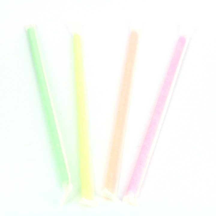 Plastic Straw Straight PS Fluorescent Wrapped Ø0,6cm 20cm (1000 Units)