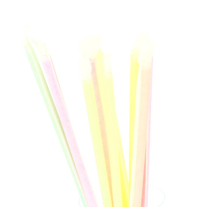 Plastic Straw Straight PS Fluorescent Wrapped Ø0,6cm 20cm (1000 Units)