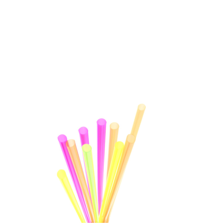 Plastic Straw Straight PS Ø0,8cm 70cm (25 Units)