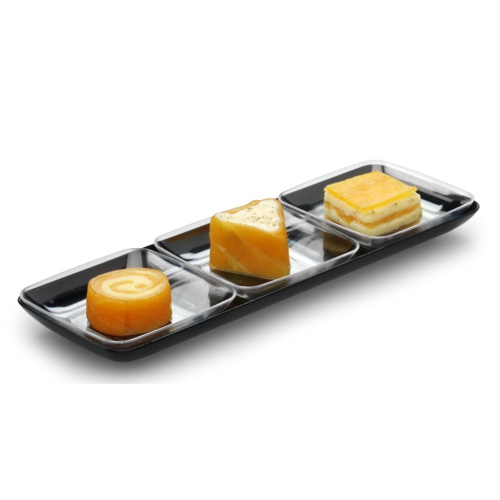 Plastic Tasting Tray PS Black 6x19 cm (20 Units) 